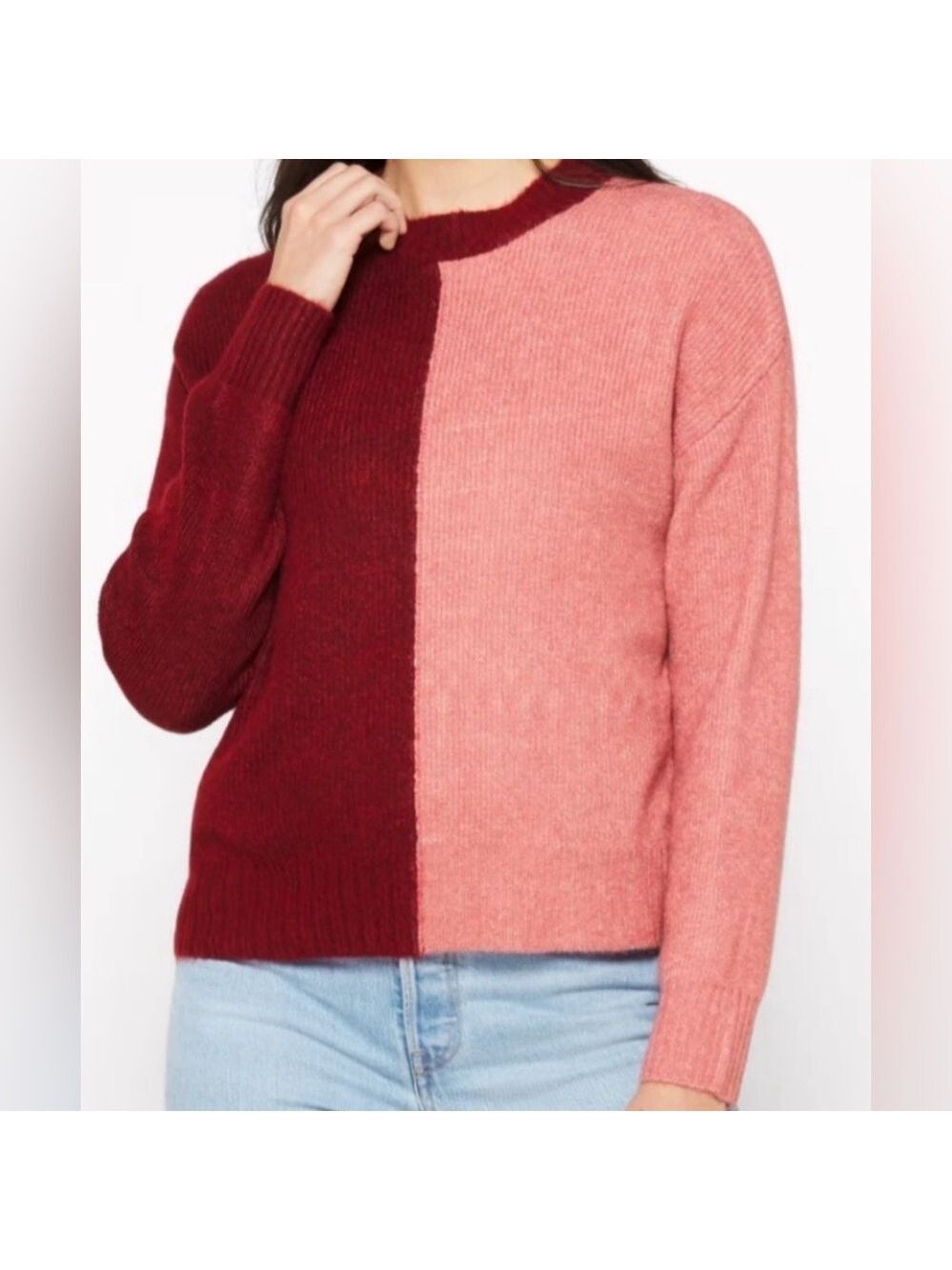 Vigoss sweater in wine red and dusty pink - size XL - NWT - very soft